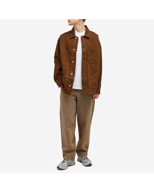 POLAR SKATE Brown Hickory Stripe Ezra Jacket for men