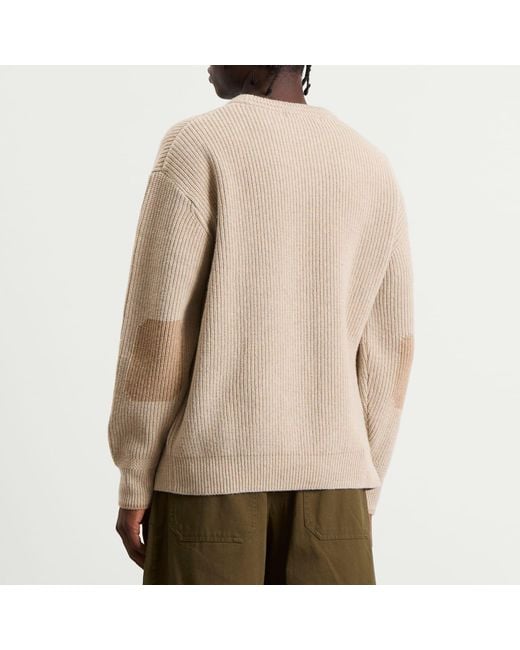 FRIZMWORKS Natural Patch Round Knit Jumper for men