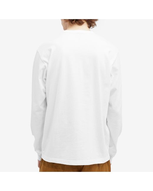 Comme des Garçons White Pocket Logo Long Sleeve T-Shirt for men