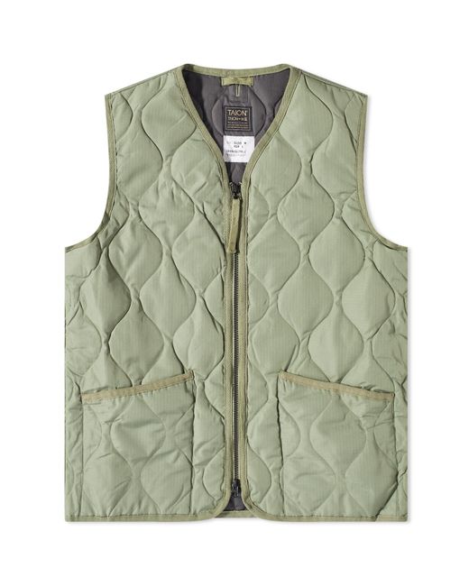 Taion Green Military Zip Down Vest for men