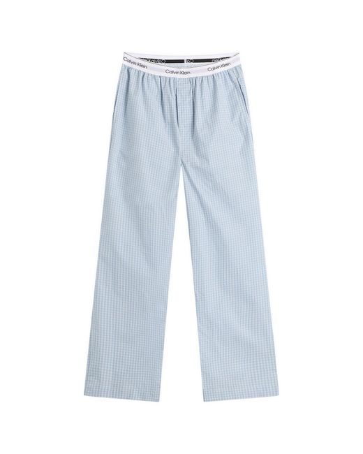 Calvin Klein Blue Cotton Poplin Sleep Pant for men