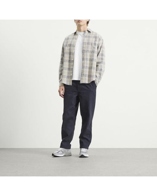 Wax London Blue Kurt Twill Trousers for men