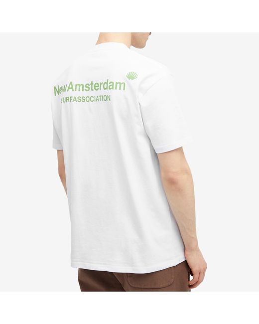 New Amsterdam Surf Association White Logo T-Shirt for men