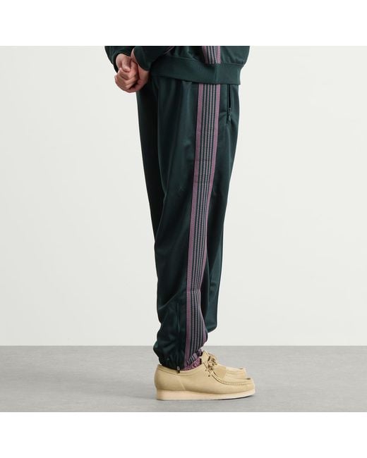 Needles Green Poly Smooth Zipped Track Pants for men