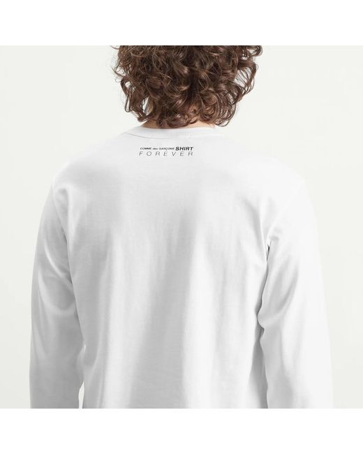 Comme des Garçons White Cotton Long Sleeve T-Shirt for men