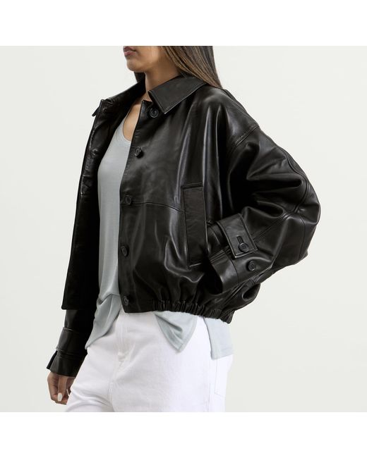 Rohe Black Leather Blouson Jacket