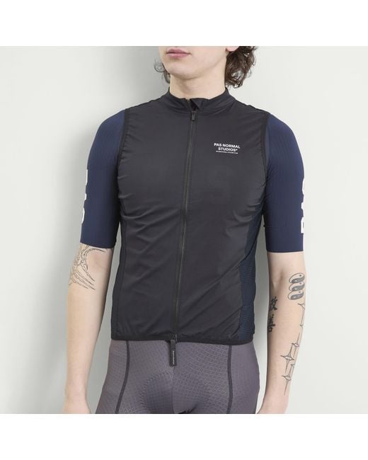 Pas Normal Studios Black Mechanism Stow Away Gilet for men
