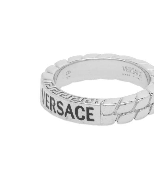 Versace Metallic Logo Ring for men
