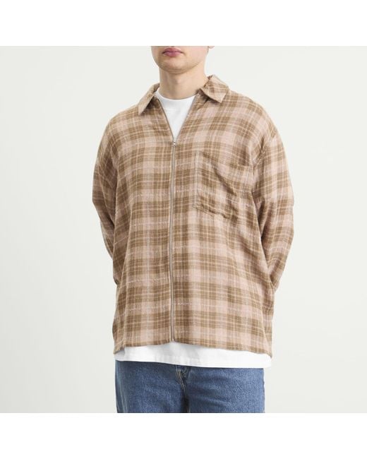 Won Hundred Brown Zayne Zip Overshirt for men