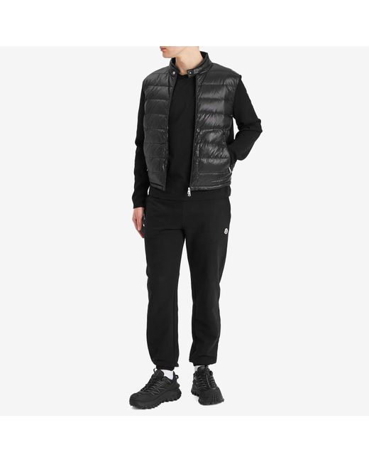 Moncler Black Emerized Fleece Sweat Bottoms for men