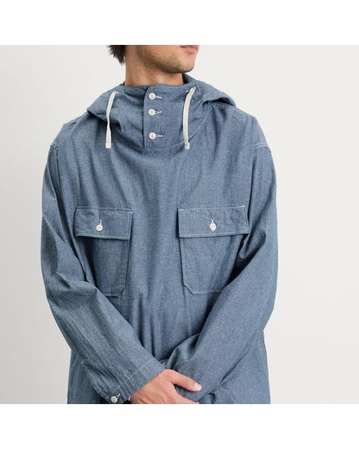 Engineered Garments Blue Chambray Cagoule Shirt for men