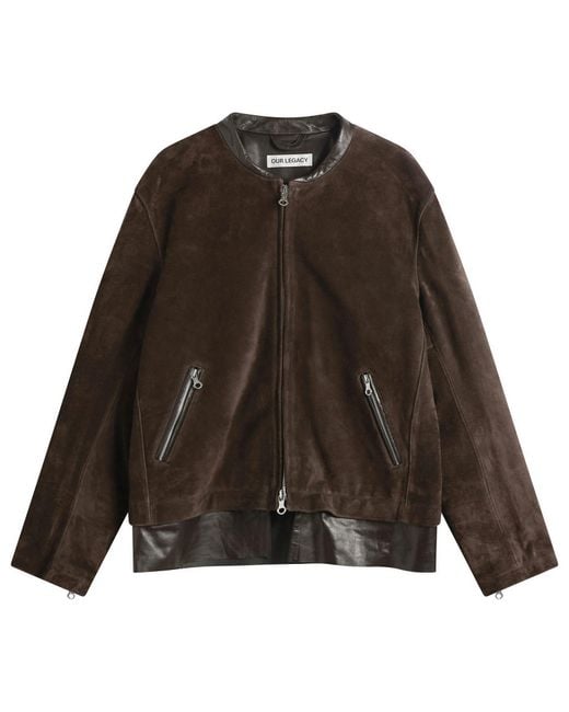 Our Legacy Brown Suede Drift Jacket for men