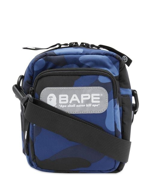 A Bathing Ape Blue Color Camo Mini Shoulder Bag for men