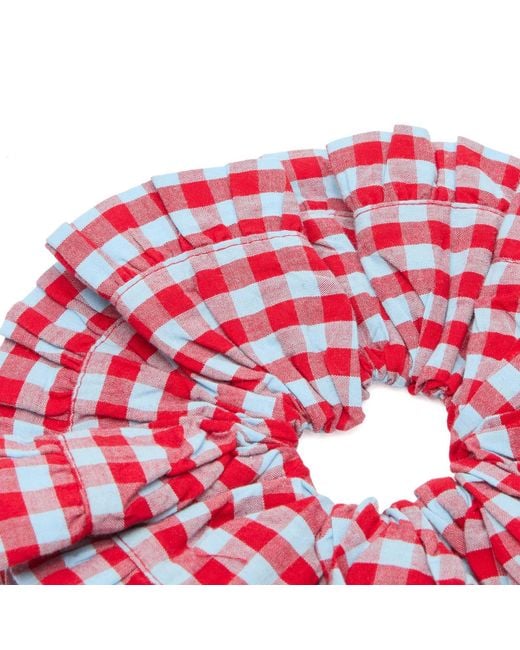 Damson Madder Red Frill Edge Scrunchie