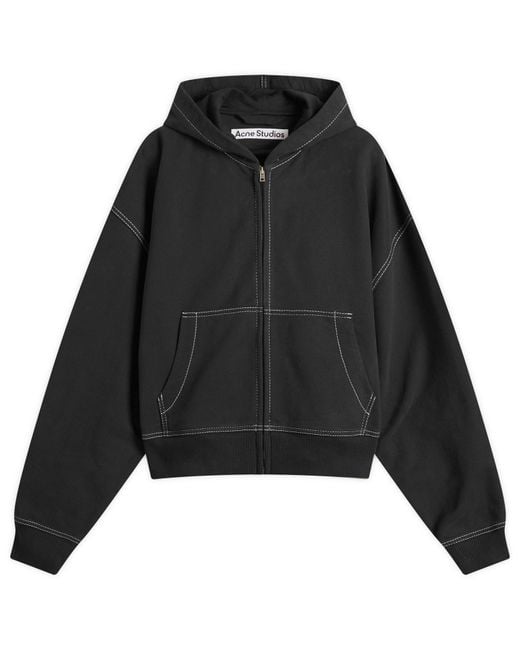 Acne Studios Foscar H U Zip Autograph Logo Zip Hoodie in Black for
