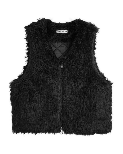 Cole Buxton Black Mohair Gilet for men