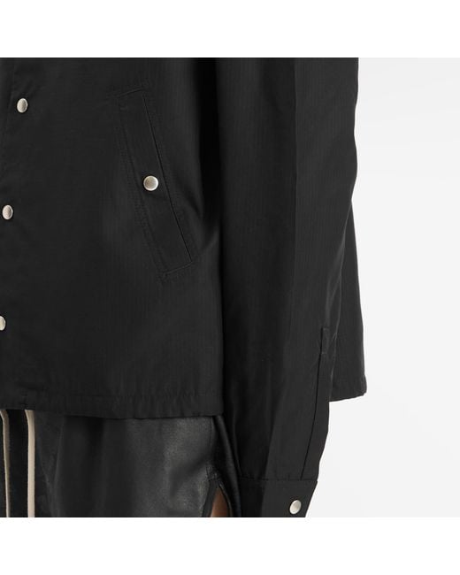 Rick Owens Black Snapfront Jacket for men