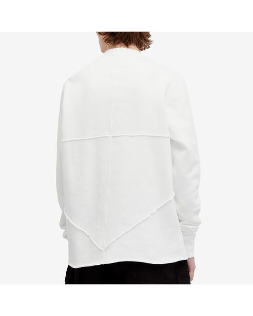 Rick Owens White Medium Cotton Jersey Sweatshirt for men