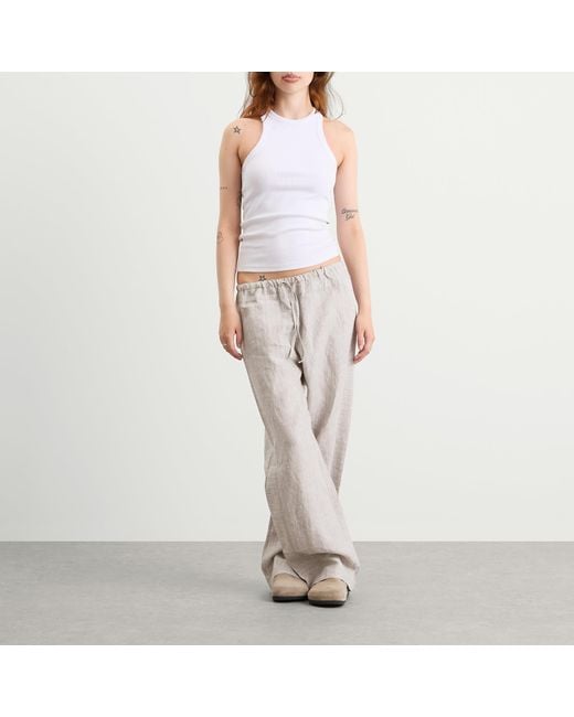 Deiji Studios Gray Double Waist Linen Pants