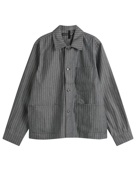 Applied Art Forms Gray Herringbone Chore Jacket for men
