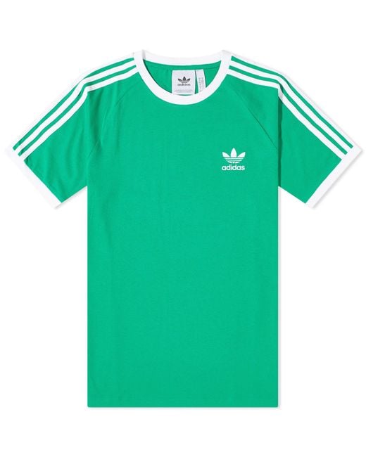 Adidas Green 3 Stripe T-Shirt for men