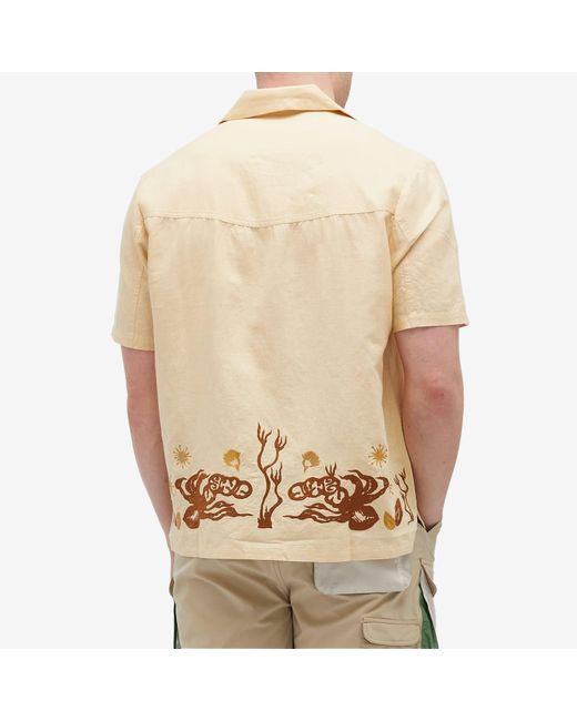 Magic Castles Natural Wave Embroidered Vacation Shirt for men