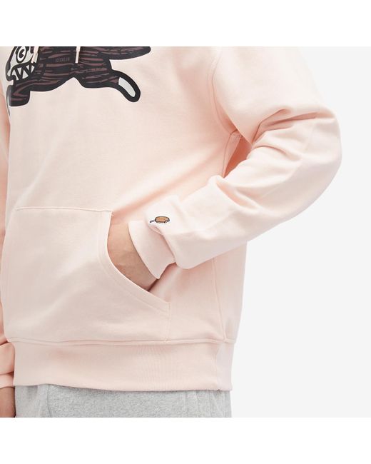 ICECREAM Pink Woodgrain Running Dog Popover Hoodie for men