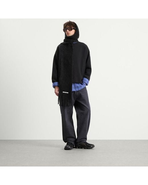 Acne Black Kooder Hooded Scarf
