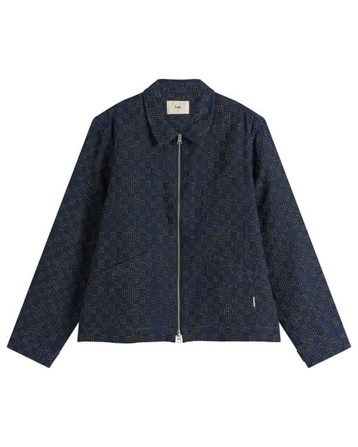 Folk Blue Signal Blouson Jacket for men