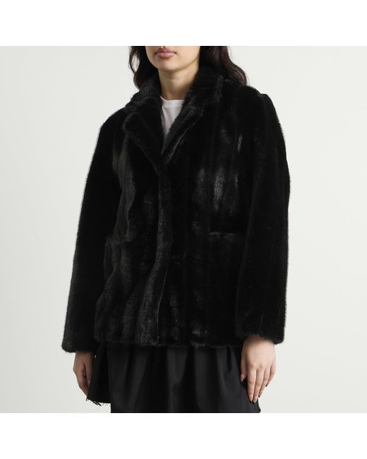NOTHING WRITTEN Black Misha Faux Fur Jacket