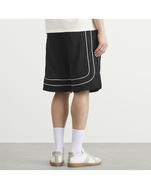 Rhude Black Baggy Mesh Basketball Shorts for men