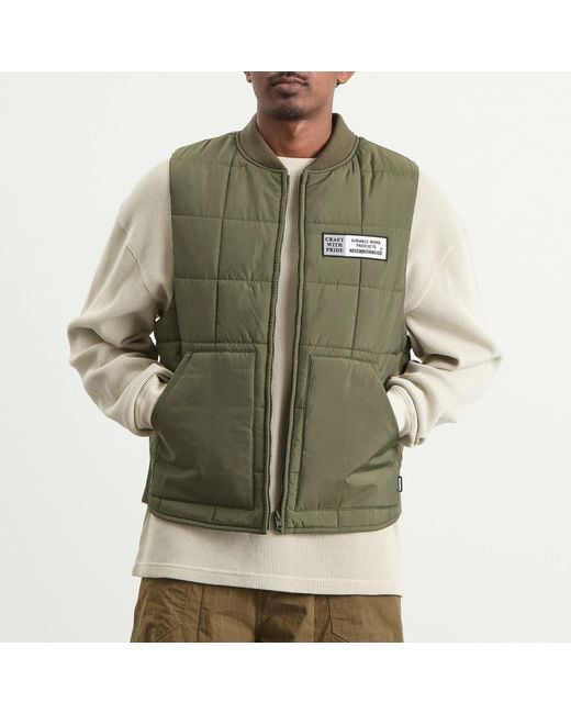 Neighborhood Green Reversible Padded Vest for men