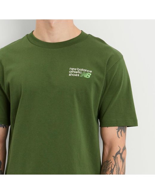 New Balance Green Athletics Premium Logo T-Shirt for men