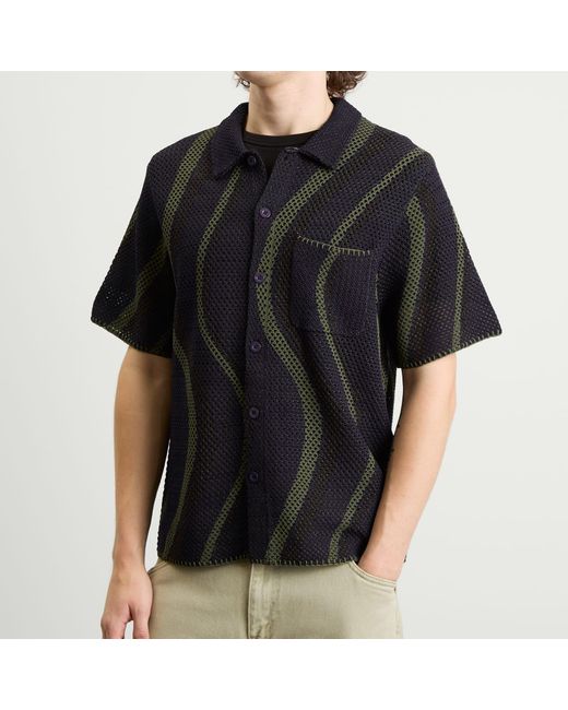 Dime Black Soleil Knit Short Sleeve Shirt for men