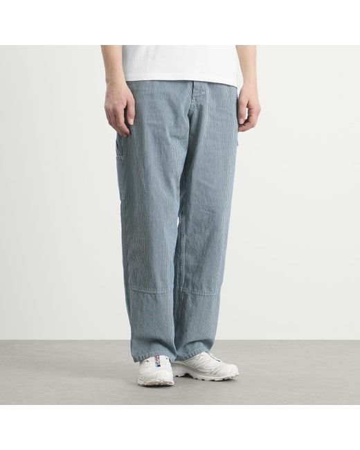 Gramicci Blue Overdyed Hickory Work Pant for men