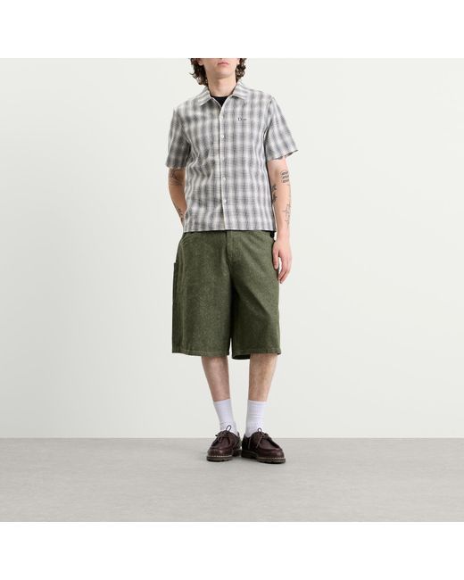 Dime Gray Plaid Short Sleeve Shirt for men