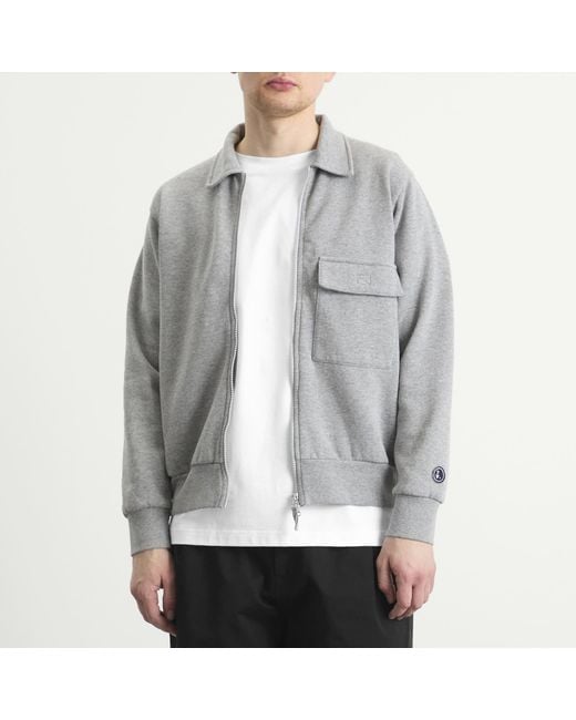 Universal Works Gray Tylerzip Sweat Jacket for men