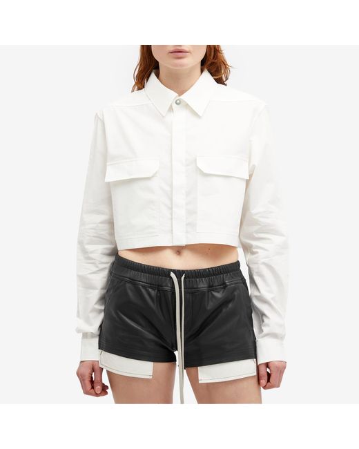 Rick Owens White Cropped Outershirt