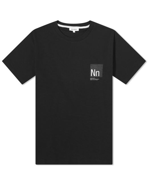 Norse Projects Black Jakob Organic Interlock N Print T-Shirt for men
