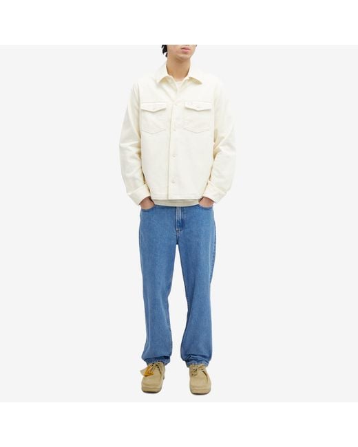 Fred Perry White Bedford Cord Overshirt for men
