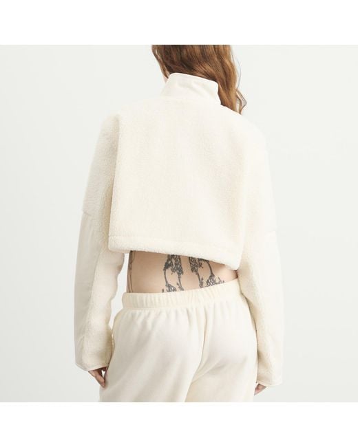 Skims White Teddy Funnel Neck Cropped Jacket