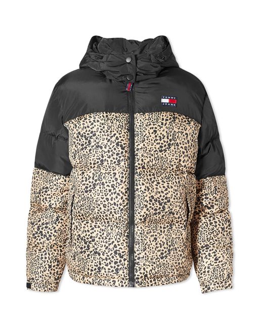 Tommy Hilfiger Multicolor Leopard Alaska Puffer Coat