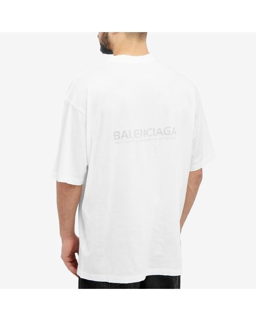 Balenciaga White Surf Logo T-Shirt for men
