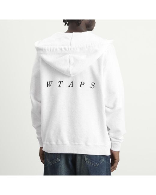(w)taps White Throwdy Zip Hoody for men