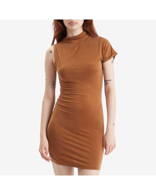 Represent Brown Shadow Mini Dress
