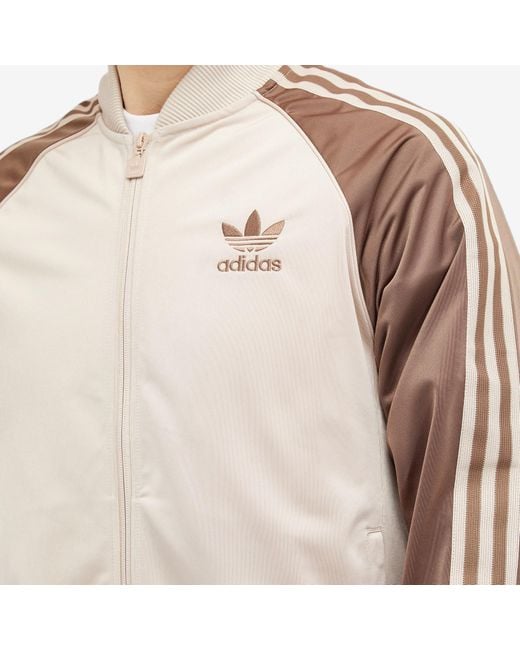 adidas gazelle silver green womens SST Track Top in Ash Blue/White | adidas Originals main image 1