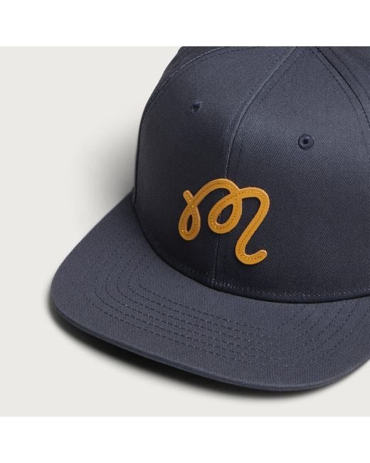 Malbon Blue M Script Snapback for men