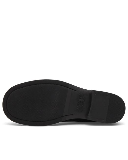 Maison Margiela Black Mm6 Leather Slip On for men