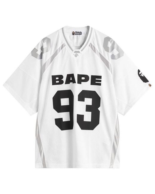 A Bathing Ape White Line Camo Jacquard Football Jersey for men