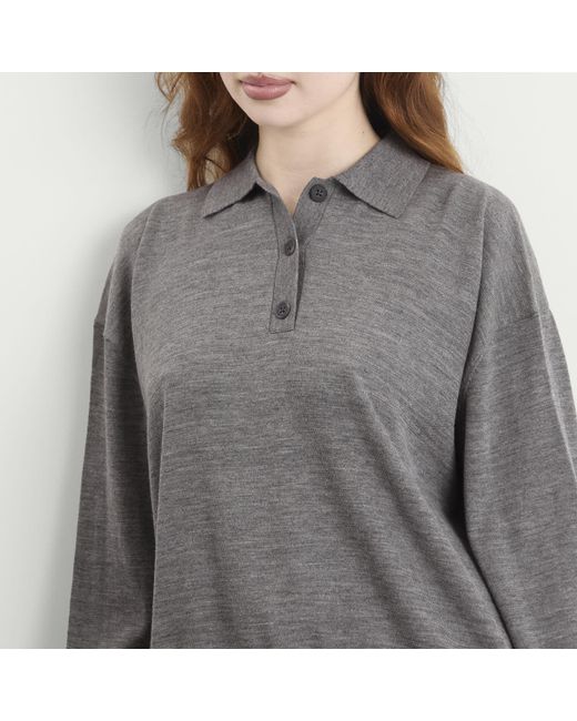 Anine Bing Gray Lee Polo Sweater